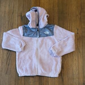 The North Face Light Pink and Gray Hooded Fleece